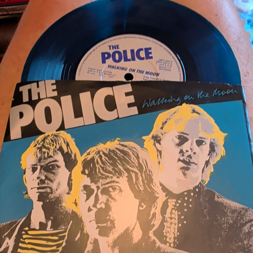 The police walking - police, moon