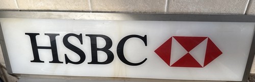 Vintage hsbc sign inches - sign, x