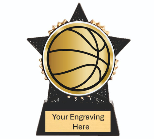 Basketball trophy star - trophy, award