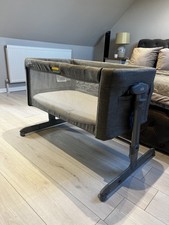 Joie Roomie Bedside Flannel Grey Crib - Next To Me Newborn Baby With Mattress  