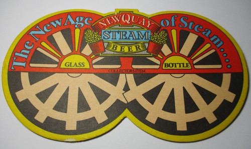 Newquay steam beer mat - beer,