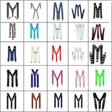 Heavy Duty Adjustable Elasticated Mens Suspender Braces with Strong Metal Clips