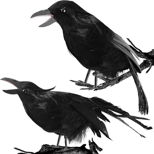 2pcs realistic black - 1/2pcs, crows