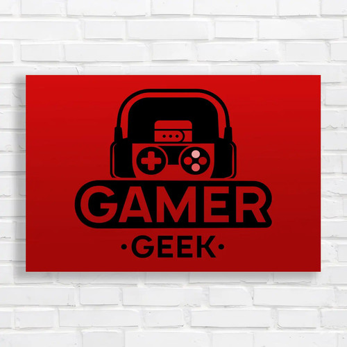 Gamer geek gaming red - gaming, canvas