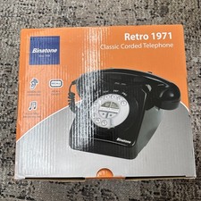 Binatone Retro 1971 Corded Telephone - Black - 12 Month Warranty.