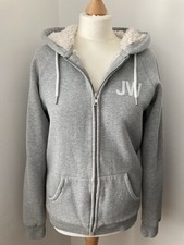 Ladies Jack Wills Faux Fur Lined Zipped Grey Hoodie, Size 12 Great Condition 