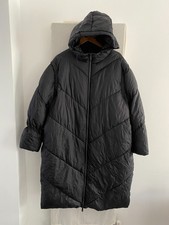ZARA Black Hooded Long Puffer Coat Size 2XL