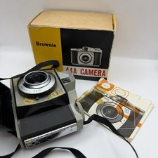 Vintage Kodak Brownie 44a Camera with Cover, Original Box And Papers - Untested