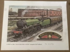 Matt Busby SIGNED PRINT MAN UTD  RARE GREAT XMAS PRESENT