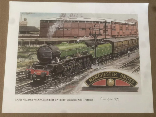 Matt busby signed print - matt,
