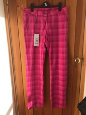 Pink check golf trousers cross - golf,