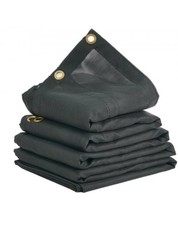 VEVOR Dump Truck Mesh Tarp, 5 x 14 ft, PVC Coated Black Heavy Duty Cover