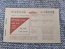 Motor Fuel Ration Book unused