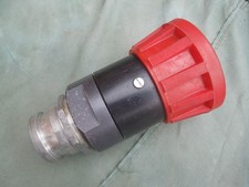 Fire service ground monitor or aerial branch diffuser nozzle hose fitting.
