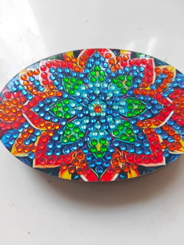 Oval rhinestone style mandala - oval,