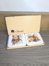 Set of 6 Vintage CLOVERLEAF "Fleur" Table Coasters Melamine Stain/Heat Resistant
