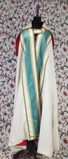Antique 19thC French Ecclesiastical Vestment Metallic Trim Cope 304x143cms
