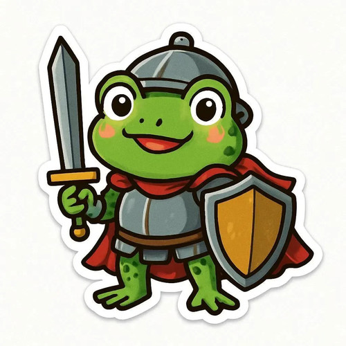 Sticker frog knight car - knight,