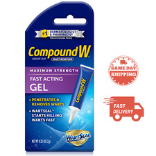 Compound W Wart Remover Fast Acting Gel Maximum Strength 7g 0.25oz - UK Seller