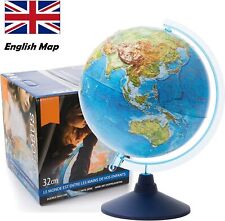 Exerz Relief Globe Cable-Free Illuminated World Globe LED Light Up Dia32cm 25cm