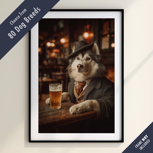 Funny dog drinking beer the - drinking,