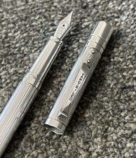 SUPERB YARD O LED VICEROY STANDARD STERLING SILVER FOUNTAIN PEN-PIN STRIPE-BOXED