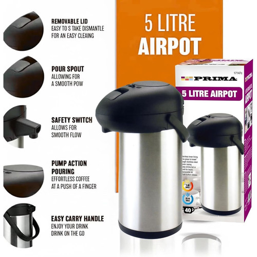 Stainless steel airpot - steel,