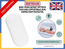 Baby Moses Basket Mattress Thick and Comfortable Oval Shaped Foam Protector Pram