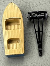 Matchbox Lesney 48 Sports Boat and Trailer, Boat Grey Plastic Wheels