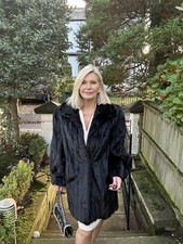 VINTAGE Black Mink Fur Coat UK