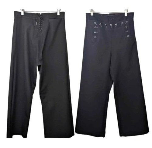 1940s navy wool sailor pant - navy,
