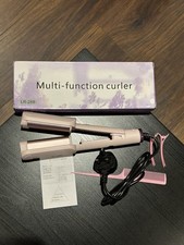 AISEELY 32mm Ceramic 3-Barrel Curling Wand with Adjustable Temp, Anti-Scald Pink