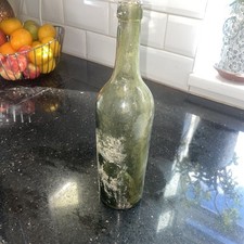 VINTAGE GREENGLASS WINE BOTTLE HAND BLOWN PONTIL BASE 19TH CENTURY