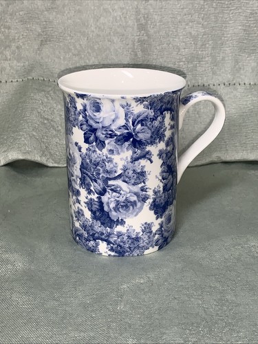 New antique blue floral - blue, mug