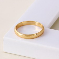 9ct 9K Yellow Gold Plated Men Girl Plain Wedding Band Ring All Sizes W=3mm,2112