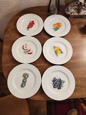 6x Royal Worcester Somerset Fruits Salad Plates 21cm.