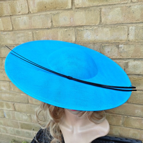 Turquoise fascinator black - turquoise,