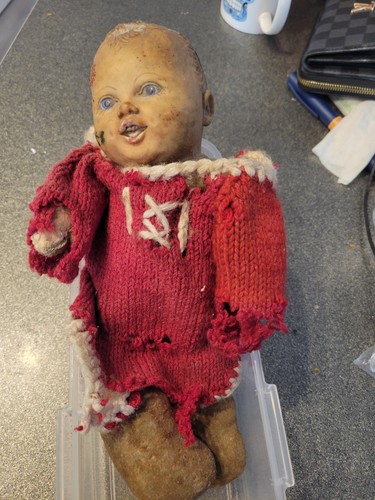 Old antique stuffed - old, doll