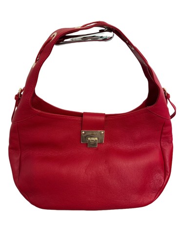 Jimmy choo leather red - leather, red/gold