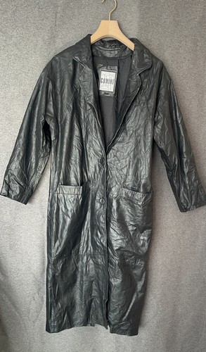 Vintage black long trench coat