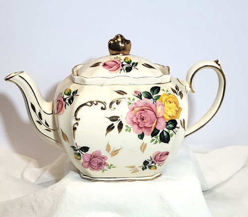 Vtg sadler cubed teapot - vtg,