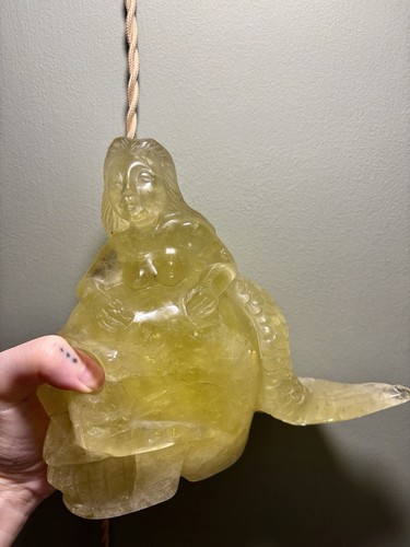 Large yellow fluorite mermaid - large,