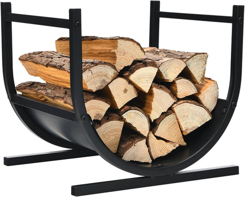 Firewood log rack shaped - firewood, rack,