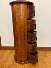Very Tall 5 Drawer Drum / Barrel Chest of Draws Mango wood