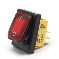 HOT CUPBOARD ON OFF SWITCH 30 amp RED NEON ROCKER 30a HEAVY DUTY IP67