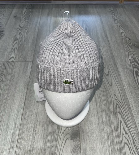 Lacoste mens beanie hat grey - lacoste,