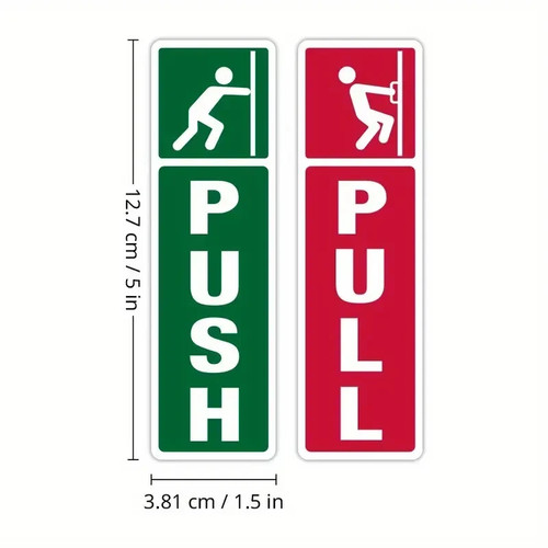Pull push sticker - sticker, sign