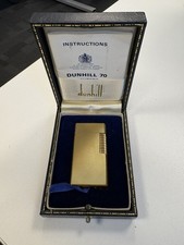 Dunhill Roller Gas Lighter Gold with Box Tested Working Collectible Very good JP