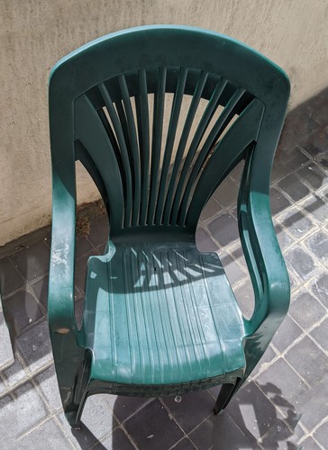 Green plastic garden - plastic, chairs