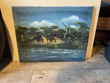 Vintage Naive Oil Painting -
